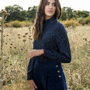 Blusa de viscosa estampada Wild Blue