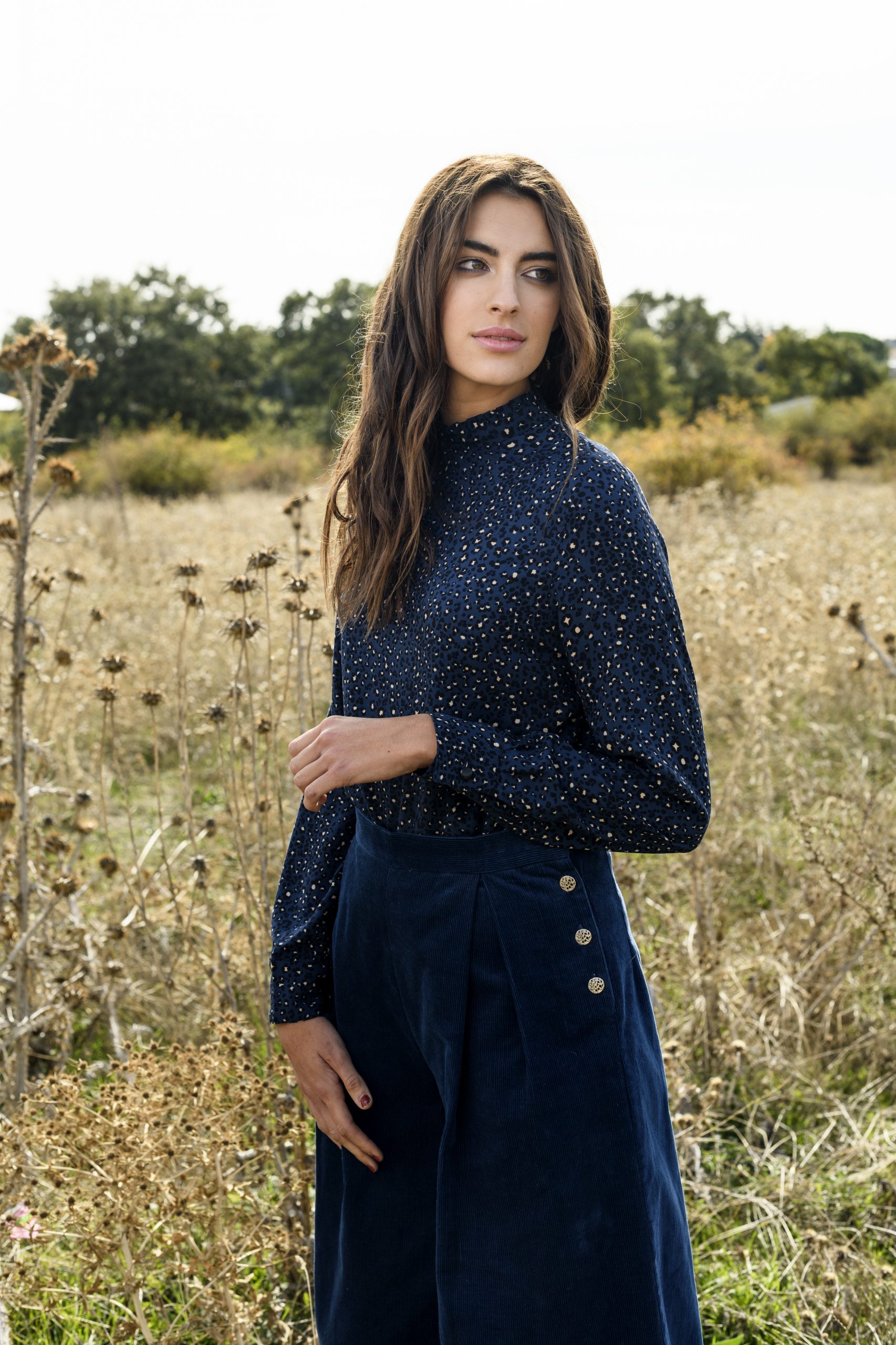 Blusa de viscosa estampada Wild Blue