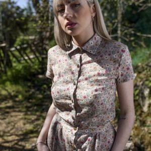 Camisa de viscosa estampada Summer Bloom