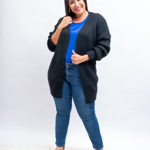 Cardigan negro largo
