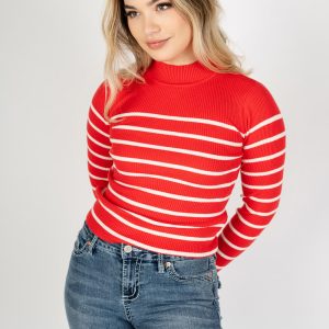 Blusa bicolor cuello alto