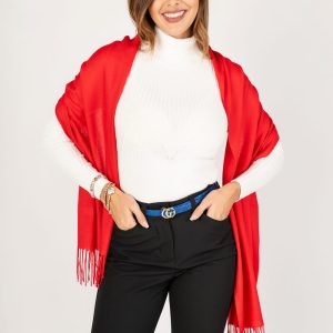 Pañoleta tipo pashmina con flecos