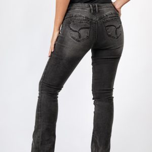 Jeans moldeador de glúteos talle medio corte bota YMI