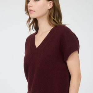 Blusa tejida tipo sweater escote en V