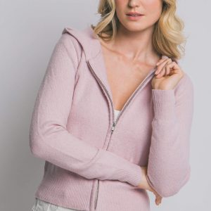 Cardigan acogedor con gorro y zipper