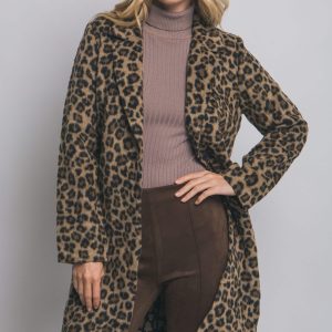 Abrigo 3/4 animal print