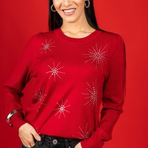 Blusa con aplicación de brillo