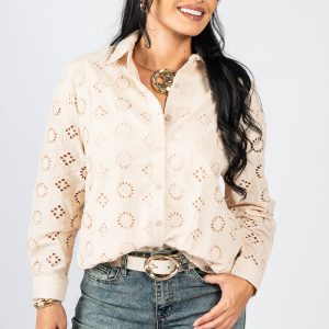 Blusa con librete circular y rombos