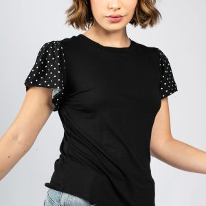 Blusa con mangas polka dot