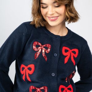 Sweater tipo cardigan con lazos Femme