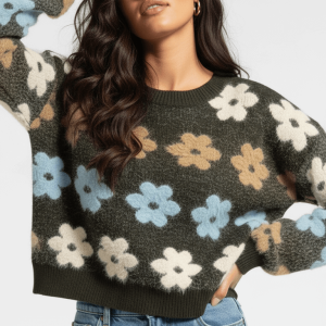 Sweater con estampado de flores