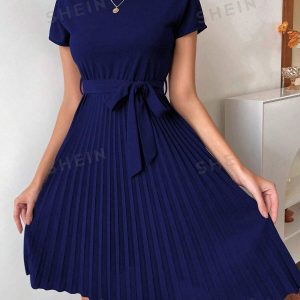 Vestido Tablas Liso Casual