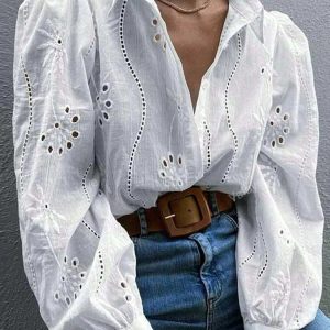 Blusa Bordada Estilo Retro