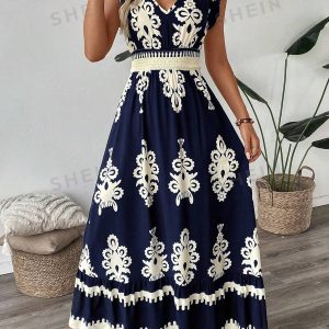 Vestido casual con cuello en V