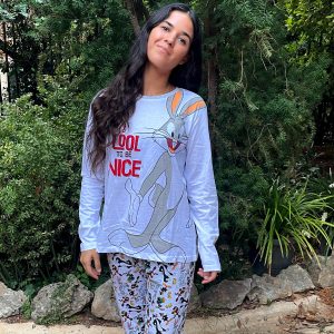 Pijama mujer largo de tejido de punto Looney Tunes