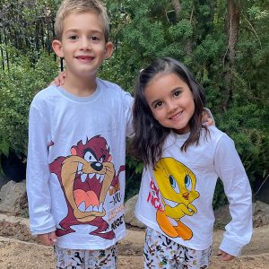 Pijama de niño de Looney Tunes gris 100% algodón