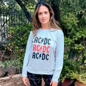 Pijama mujer largo de tejido de punto ACDC