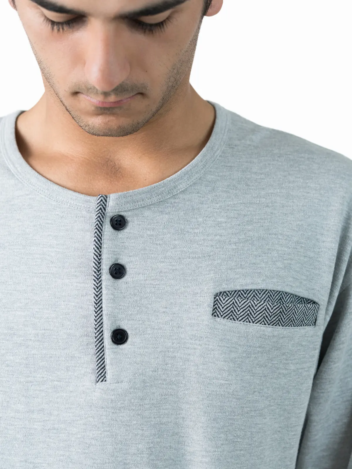 Pijama hombre Interlock pantalón estampado gris - Imagen 4