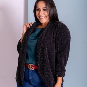Blazer negro brillos plus