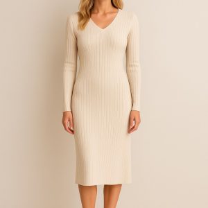 Vestido manga larga punto