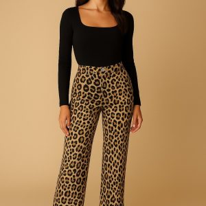 Pantalon vestir animal print