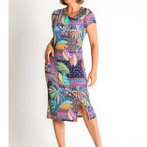 VESTIDO PUNTO ESTAMPADO PES. RECICLADO