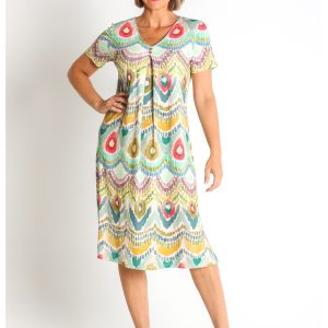 VESTIDO PUNTO ESTAMPADO PES. RECICLADO