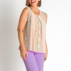 TOP TUL ESTAMPADO CENEFAS PES. RECICLADO