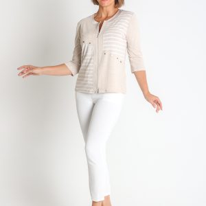 CHAQUETA VISCOSA RAYAS MANGA 3/4