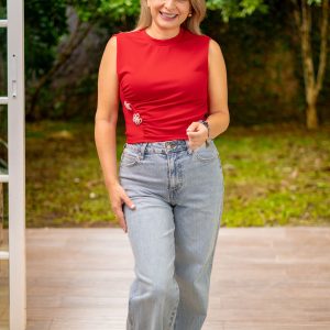 Jeans celeste recto bagy