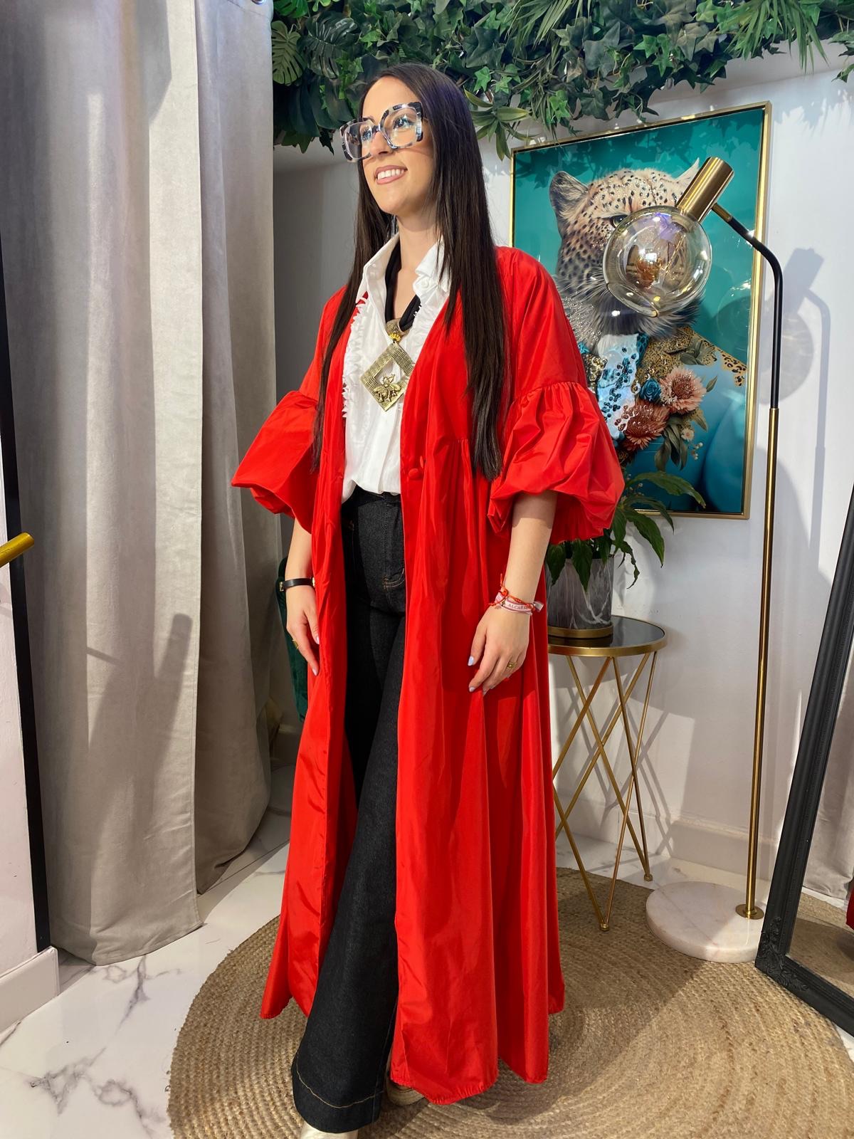 Gabardina cruzada manga globo - Imagen 2