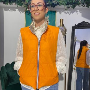 Chaleco reversible satinado