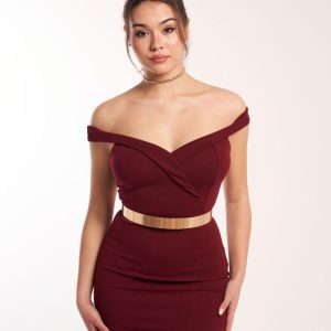 VESTIDO SIRENA BURDEOS