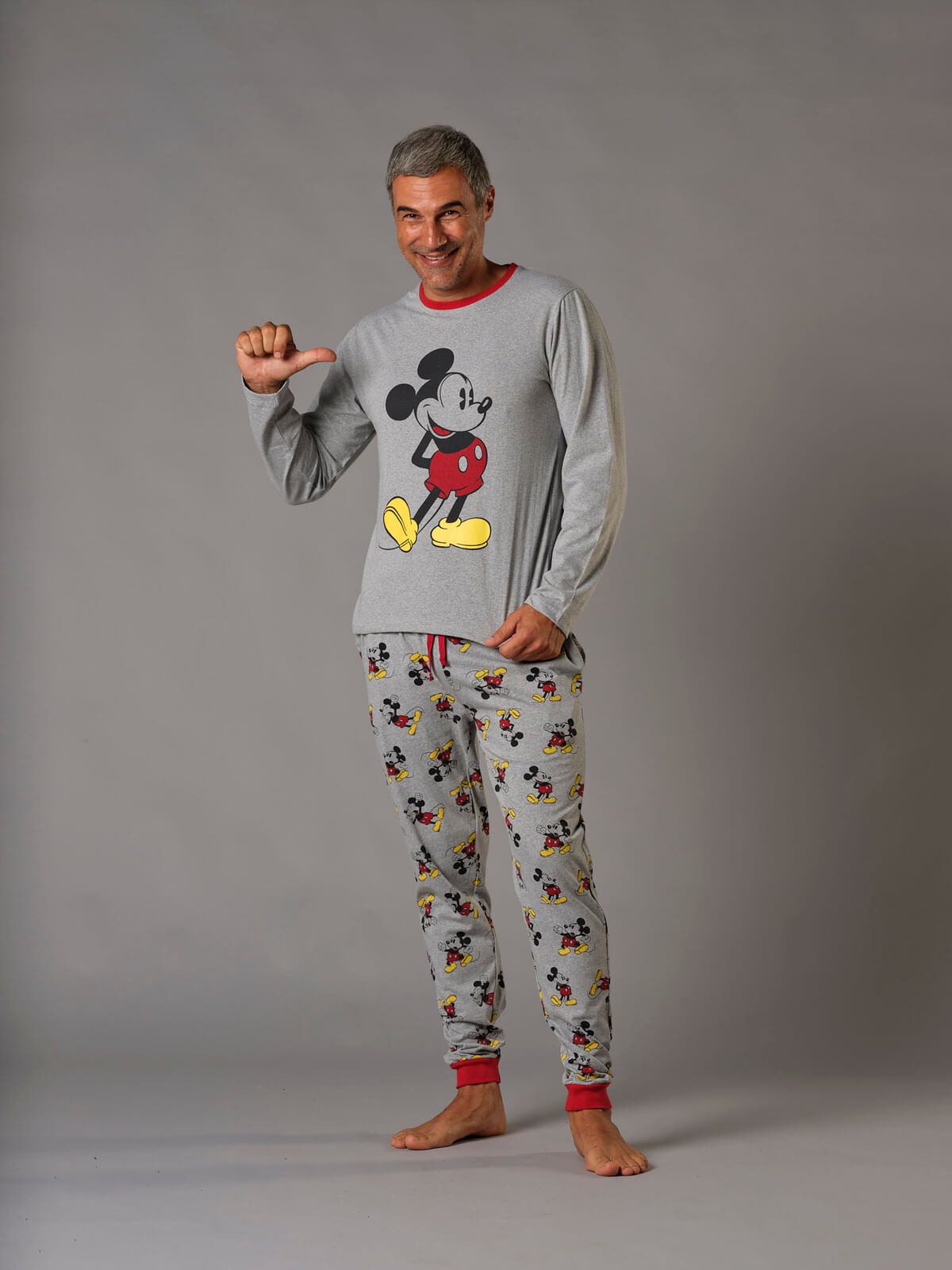 Pijama hombre largo de tejido de punto Mickey Mouse - Imagen 2