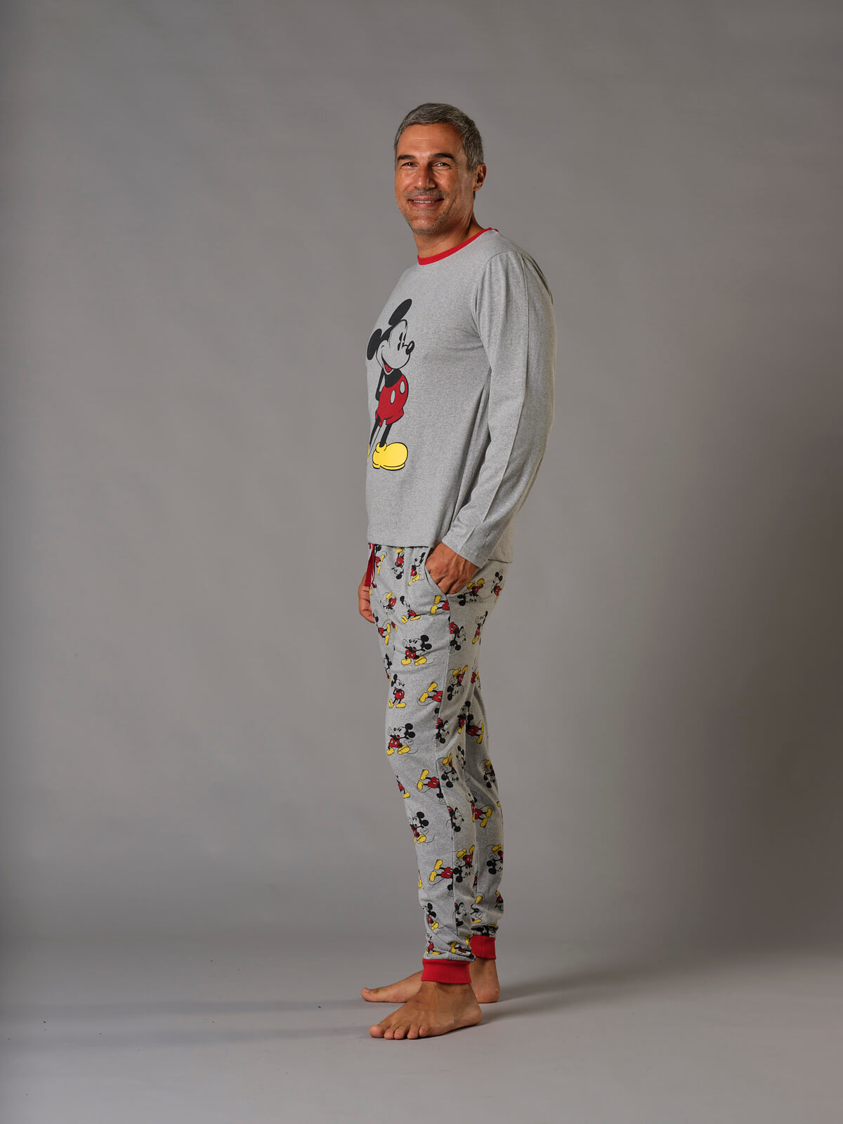 Pijama hombre largo de tejido de punto Mickey Mouse - Imagen 3