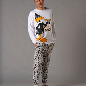 Pijama hombre largo de tejido de punto Looney Tunes
