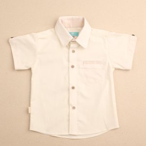 Camisa de Niño Beige Detalles Camel