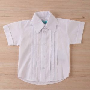 Camisa de Niño Blanca con Festones
