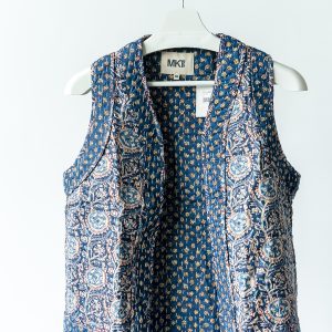 Chaleco étnico en azules