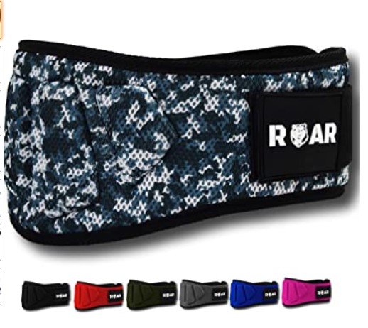Roar® Cinturón Lumbar Gimnasio, Cinturon Gimnasio Hombre y Mujer, Cinturon Halterofilia, Powerlifting, Crossfit, Levantamiento Peso, Musculacion, Cinturon Gym Hombre, Cinturon Pesas