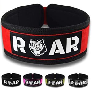 Roar® Cinturón Lumbar Gimnasio, Cinturon Gimnasio Hombre y Mujer, Cinturon Halterofilia, Powerlifting, Crossfit, Levantamiento Peso, Musculacion, Cinturon Gym Hombre, Cinturon Pesas