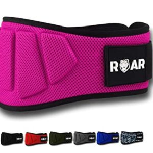 Roar® Cinturón Lumbar Gimnasio, Cinturon Gimnasio Hombre y Mujer, Cinturon Halterofilia, Powerlifting, Crossfit, Levantamiento Peso, Musculacion, Cinturon Gym Hombre, Cinturon Pesas