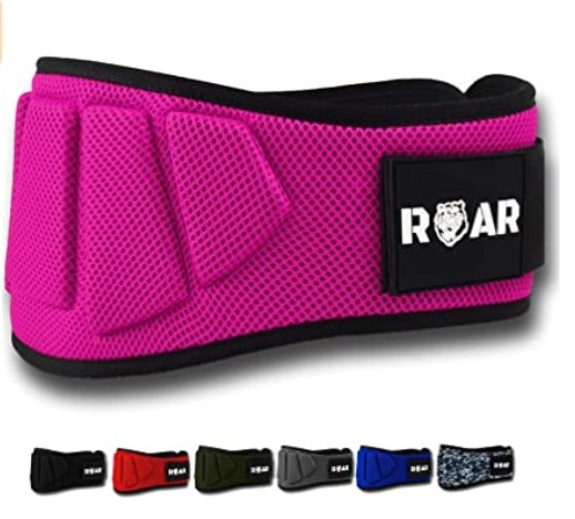 Roar® Cinturón Lumbar Gimnasio, Cinturon Gimnasio Hombre y Mujer, Cinturon Halterofilia, Powerlifting, Crossfit, Levantamiento Peso, Musculacion, Cinturon Gym Hombre, Cinturon Pesas