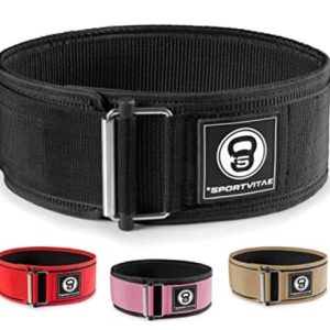 Sportvitae – Cinturón Musculación para Crossfit Halterofilia Powerlifting – Protección Lumbar Ligero Resistente Ajustable – para Hombre y Mujer