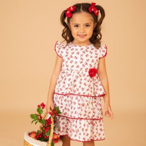 Vestido de Niña Rojo Flores