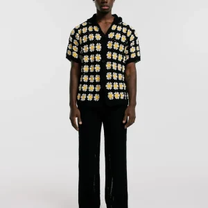 Guayabera Flores Crochet Hombre