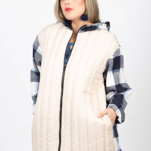 Chaqueta plumas cuadros