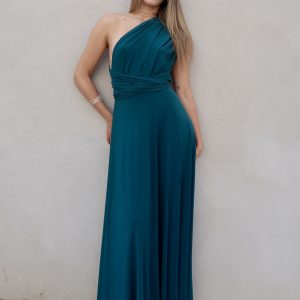 VESTIDO MULTIPOSICIÓN AZUL PETROLEO