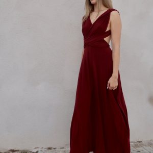 VESTIDO MULTIPOSICIÓN BURDEOS