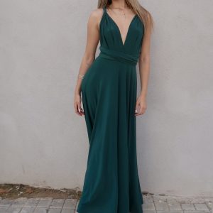 VESTIDO MULTIPOSICIÓN VERDE BOTELLA
